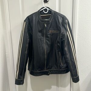 Leather motorcycle jacket